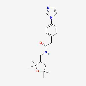 2-(4-imidazol-1-ylphenyl)-N-[(2,2,5,5-tetramethyloxolan-3-yl)methyl]acetamide