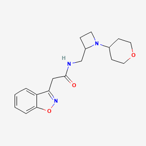 2-(1,2-benzoxazol-3-yl)-N-[[1-(oxan-4-yl)azetidin-2-yl]methyl]acetamide