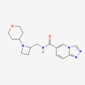 N-[[1-(oxan-4-yl)azetidin-2-yl]methyl]-[1,2,4]triazolo[4,3-a]pyridine-6-carboxamide