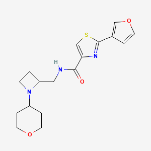 2-(furan-3-yl)-N-[[1-(oxan-4-yl)azetidin-2-yl]methyl]-1,3-thiazole-4-carboxamide