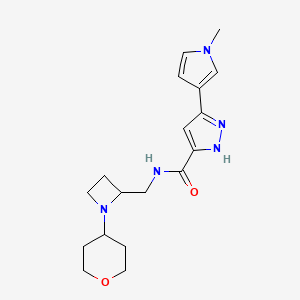 3-(1-methylpyrrol-3-yl)-N-[[1-(oxan-4-yl)azetidin-2-yl]methyl]-1H-pyrazole-5-carboxamide