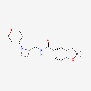 2,2-dimethyl-N-[[1-(oxan-4-yl)azetidin-2-yl]methyl]-3H-1-benzofuran-5-carboxamide