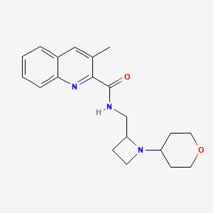 3-methyl-N-[[1-(oxan-4-yl)azetidin-2-yl]methyl]quinoline-2-carboxamide