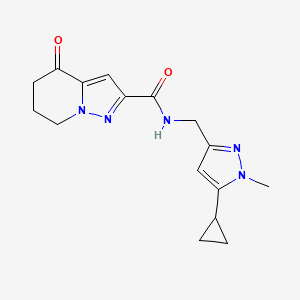 N-[(5-cyclopropyl-1-methylpyrazol-3-yl)methyl]-4-oxo-6,7-dihydro-5H-pyrazolo[1,5-a]pyridine-2-carboxamide