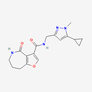 N-[(5-cyclopropyl-1-methylpyrazol-3-yl)methyl]-4-oxo-5,6,7,8-tetrahydrofuro[3,2-c]azepine-3-carboxamide