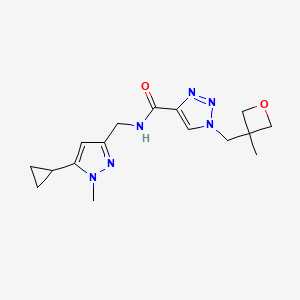 N-[(5-cyclopropyl-1-methylpyrazol-3-yl)methyl]-1-[(3-methyloxetan-3-yl)methyl]triazole-4-carboxamide