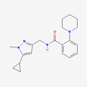 N-[(5-cyclopropyl-1-methylpyrazol-3-yl)methyl]-2-piperidin-1-ylbenzamide