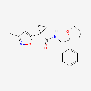 1-(3-methyl-1,2-oxazol-5-yl)-N-[(2-phenyloxolan-2-yl)methyl]cyclopropane-1-carboxamide