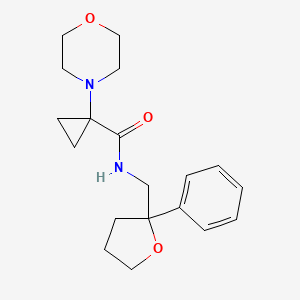 1-morpholin-4-yl-N-[(2-phenyloxolan-2-yl)methyl]cyclopropane-1-carboxamide