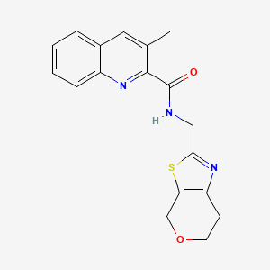 N-(6,7-dihydro-4H-pyrano[4,3-d][1,3]thiazol-2-ylmethyl)-3-methylquinoline-2-carboxamide