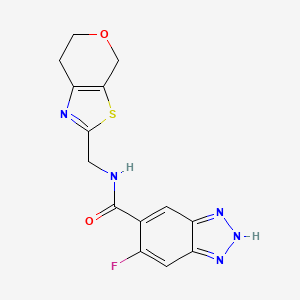 N-(6,7-dihydro-4H-pyrano[4,3-d][1,3]thiazol-2-ylmethyl)-6-fluoro-2H-benzotriazole-5-carboxamide