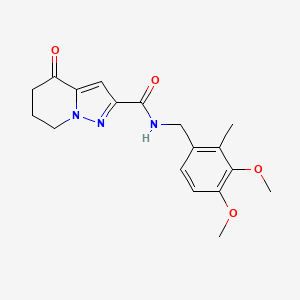 N-[(3,4-dimethoxy-2-methylphenyl)methyl]-4-oxo-6,7-dihydro-5H-pyrazolo[1,5-a]pyridine-2-carboxamide