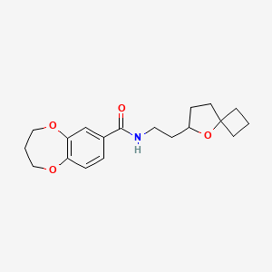 N-[2-(5-oxaspiro[3.4]octan-6-yl)ethyl]-3,4-dihydro-2H-1,5-benzodioxepine-7-carboxamide