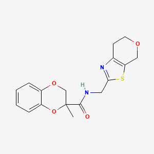 N-(6,7-dihydro-4H-pyrano[4,3-d][1,3]thiazol-2-ylmethyl)-3-methyl-2H-1,4-benzodioxine-3-carboxamide