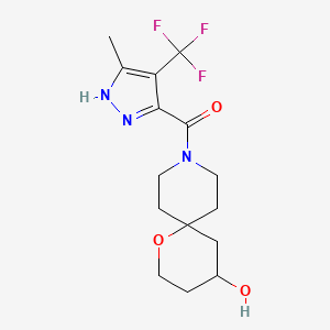 (4-hydroxy-1-oxa-9-azaspiro[5.5]undecan-9-yl)-[5-methyl-4-(trifluoromethyl)-1H-pyrazol-3-yl]methanone