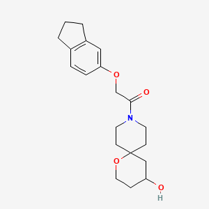 2-(2,3-dihydro-1H-inden-5-yloxy)-1-(4-hydroxy-1-oxa-9-azaspiro[5.5]undecan-9-yl)ethanone