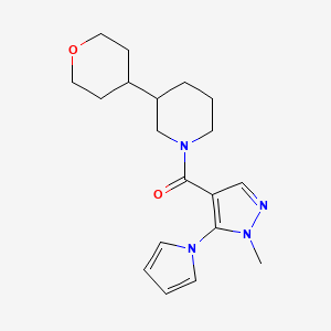 (1-Methyl-5-pyrrol-1-ylpyrazol-4-yl)-[3-(oxan-4-yl)piperidin-1-yl]methanone