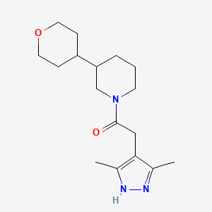 2-(3,5-dimethyl-1H-pyrazol-4-yl)-1-[3-(oxan-4-yl)piperidin-1-yl]ethanone