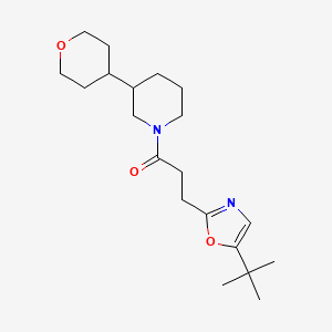 3-(5-Tert-butyl-1,3-oxazol-2-yl)-1-[3-(oxan-4-yl)piperidin-1-yl]propan-1-one