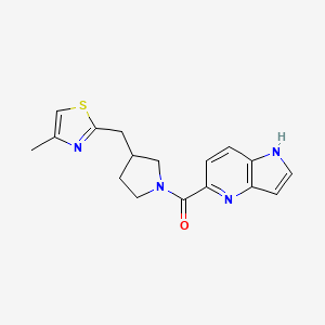 [3-[(4-methyl-1,3-thiazol-2-yl)methyl]pyrrolidin-1-yl]-(1H-pyrrolo[3,2-b]pyridin-5-yl)methanone