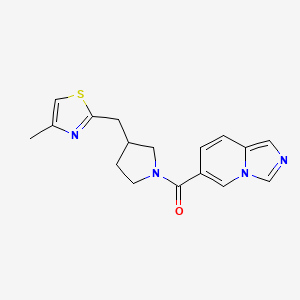 Imidazo[1,5-a]pyridin-6-yl-[3-[(4-methyl-1,3-thiazol-2-yl)methyl]pyrrolidin-1-yl]methanone