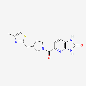 5-[3-[(4-Methyl-1,3-thiazol-2-yl)methyl]pyrrolidine-1-carbonyl]-1,3-dihydroimidazo[4,5-b]pyridin-2-one