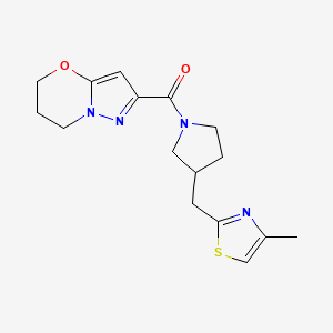 6,7-dihydro-5H-pyrazolo[5,1-b][1,3]oxazin-2-yl-[3-[(4-methyl-1,3-thiazol-2-yl)methyl]pyrrolidin-1-yl]methanone