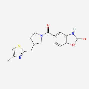 5-[3-[(4-methyl-1,3-thiazol-2-yl)methyl]pyrrolidine-1-carbonyl]-3H-1,3-benzoxazol-2-one