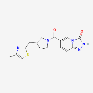 6-[3-[(4-methyl-1,3-thiazol-2-yl)methyl]pyrrolidine-1-carbonyl]-2H-[1,2,4]triazolo[4,3-a]pyridin-3-one