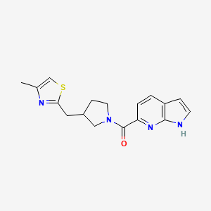 [3-[(4-methyl-1,3-thiazol-2-yl)methyl]pyrrolidin-1-yl]-(1H-pyrrolo[2,3-b]pyridin-6-yl)methanone