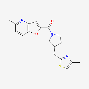 (5-Methylfuro[3,2-b]pyridin-2-yl)-[3-[(4-methyl-1,3-thiazol-2-yl)methyl]pyrrolidin-1-yl]methanone