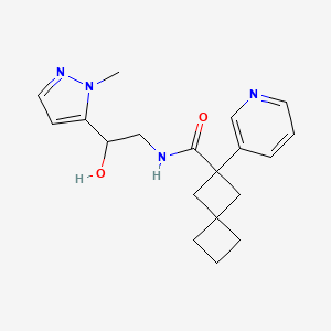 N-[2-hydroxy-2-(2-methylpyrazol-3-yl)ethyl]-2-pyridin-3-ylspiro[3.3]heptane-2-carboxamide