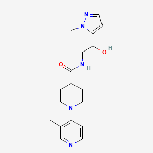 N-[2-hydroxy-2-(2-methylpyrazol-3-yl)ethyl]-1-(3-methylpyridin-4-yl)piperidine-4-carboxamide