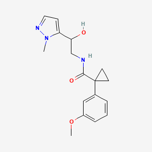 N-[2-hydroxy-2-(2-methylpyrazol-3-yl)ethyl]-1-(3-methoxyphenyl)cyclopropane-1-carboxamide