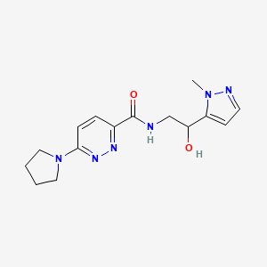 N-[2-hydroxy-2-(2-methylpyrazol-3-yl)ethyl]-6-pyrrolidin-1-ylpyridazine-3-carboxamide