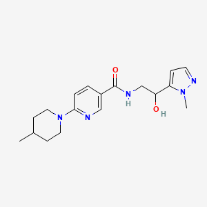 N-[2-hydroxy-2-(2-methylpyrazol-3-yl)ethyl]-6-(4-methylpiperidin-1-yl)pyridine-3-carboxamide