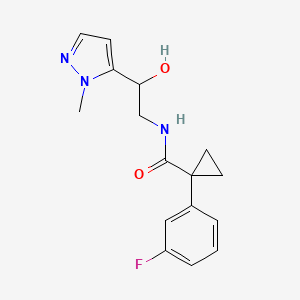 1-(3-fluorophenyl)-N-[2-hydroxy-2-(2-methylpyrazol-3-yl)ethyl]cyclopropane-1-carboxamide