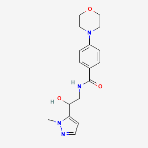 N-[2-hydroxy-2-(2-methylpyrazol-3-yl)ethyl]-4-morpholin-4-ylbenzamide