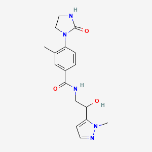 N-[2-hydroxy-2-(2-methylpyrazol-3-yl)ethyl]-3-methyl-4-(2-oxoimidazolidin-1-yl)benzamide