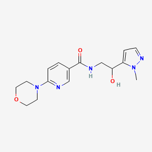 N-[2-hydroxy-2-(2-methylpyrazol-3-yl)ethyl]-6-morpholin-4-ylpyridine-3-carboxamide