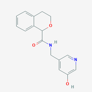 N-[(5-hydroxypyridin-3-yl)methyl]-3,4-dihydro-1H-isochromene-1-carboxamide