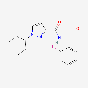 N-[3-(2-fluorophenyl)oxetan-3-yl]-1-pentan-3-ylpyrazole-3-carboxamide