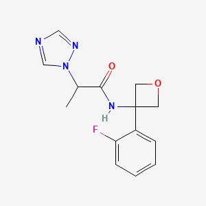 N-[3-(2-fluorophenyl)oxetan-3-yl]-2-(1,2,4-triazol-1-yl)propanamide