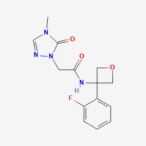 N-[3-(2-fluorophenyl)oxetan-3-yl]-2-(4-methyl-5-oxo-1,2,4-triazol-1-yl)acetamide