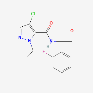 4-chloro-2-ethyl-N-[3-(2-fluorophenyl)oxetan-3-yl]pyrazole-3-carboxamide