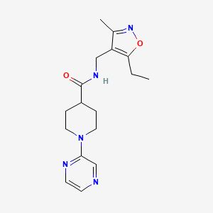 N-[(5-ethyl-3-methyl-1,2-oxazol-4-yl)methyl]-1-pyrazin-2-ylpiperidine-4-carboxamide