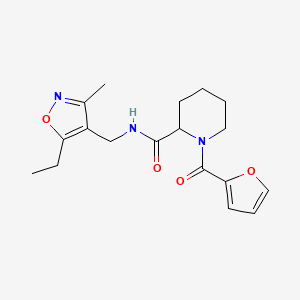 N-[(5-ethyl-3-methyl-1,2-oxazol-4-yl)methyl]-1-(furan-2-carbonyl)piperidine-2-carboxamide