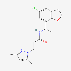 N-[1-(5-chloro-2,3-dihydro-1-benzofuran-7-yl)ethyl]-3-(3,5-dimethylpyrazol-1-yl)propanamide