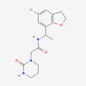 N-[1-(5-chloro-2,3-dihydro-1-benzofuran-7-yl)ethyl]-2-(2-oxo-1,3-diazinan-1-yl)acetamide