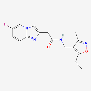 N-[(5-ethyl-3-methyl-1,2-oxazol-4-yl)methyl]-2-(6-fluoroimidazo[1,2-a]pyridin-2-yl)acetamide